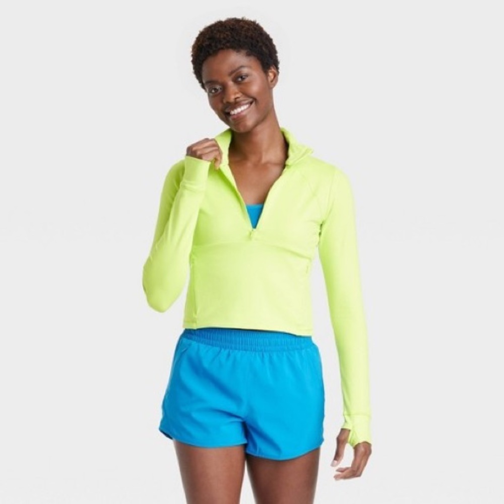 Women's 1/2 Zip Jacket - All in Motion Bright Green